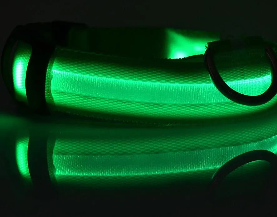 YUDODO-LED Coleiras Fluorescentes Luminosas para Animais de Estimação, Segurança Noturna, Brilho Piscando, Nylon, Trela Do Cão, Pet fornecimentos