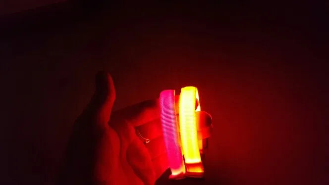 YUDODO-LED Coleiras Fluorescentes Luminosas para Animais de Estimação, Segurança Noturna, Brilho Piscando, Nylon, Trela Do Cão, Pet fornecimentos