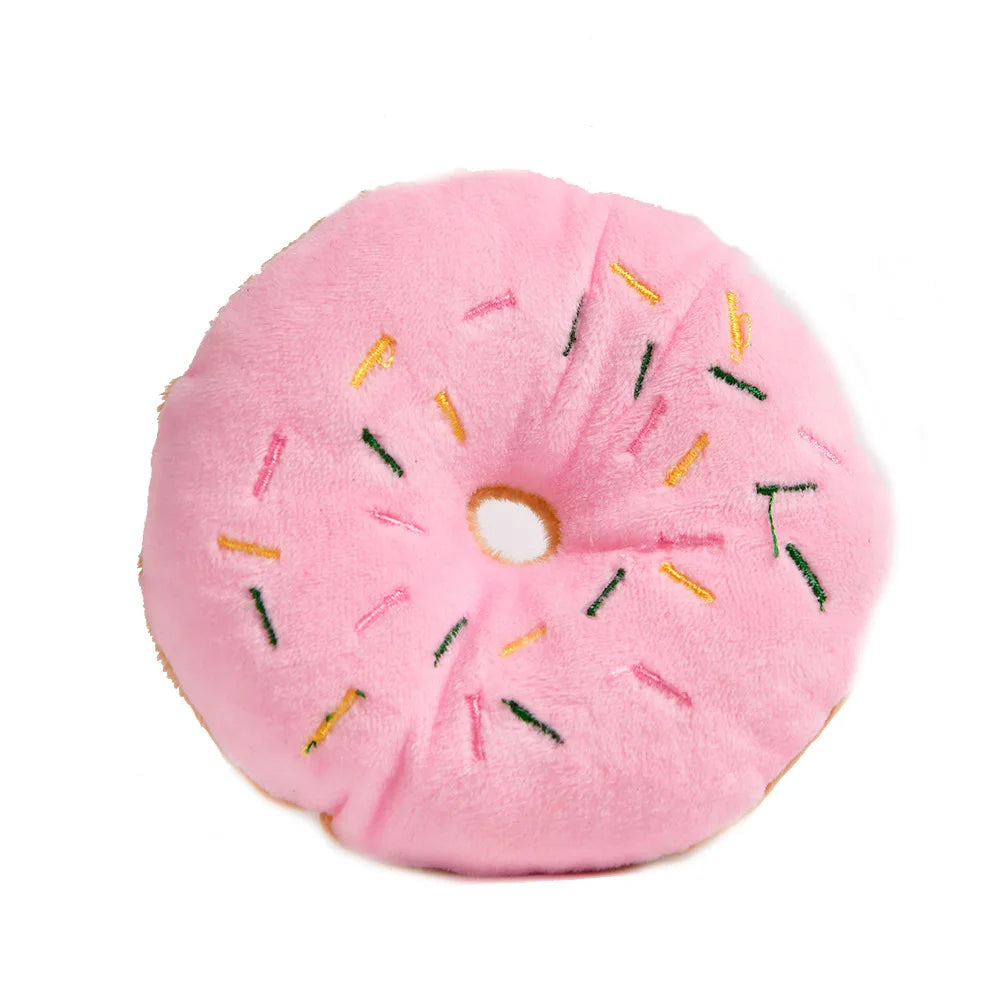 Donuts brinquedos para gatos de estimação cães squeaker brinquedos de pelúcia produtos para cães duráveis brinquedos de rangido para cães pequenos filhote de cachorro produtos para animais de estimação ty0067