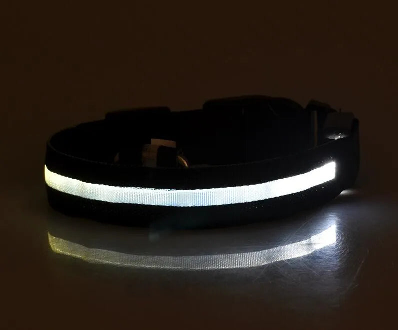 YUDODO-LED Coleiras Fluorescentes Luminosas para Animais de Estimação, Segurança Noturna, Brilho Piscando, Nylon, Trela Do Cão, Pet fornecimentos