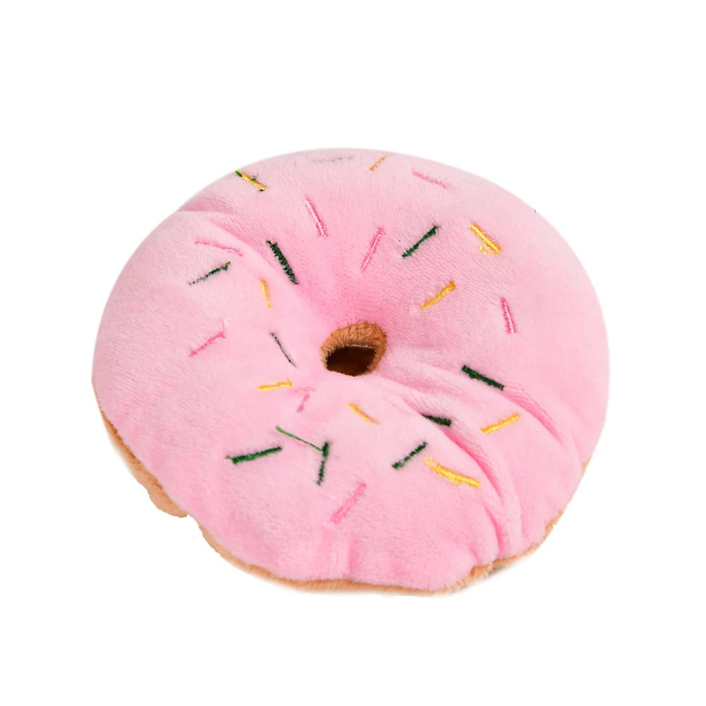 Donuts brinquedos para gatos de estimação cães squeaker brinquedos de pelúcia produtos para cães duráveis brinquedos de rangido para cães pequenos filhote de cachorro produtos para animais de estimação ty0067