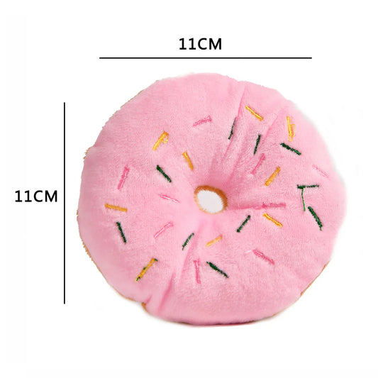 Donuts brinquedos para gatos de estimação cães squeaker brinquedos de pelúcia produtos para cães duráveis brinquedos de rangido para cães pequenos filhote de cachorro produtos para animais de estimação ty0067