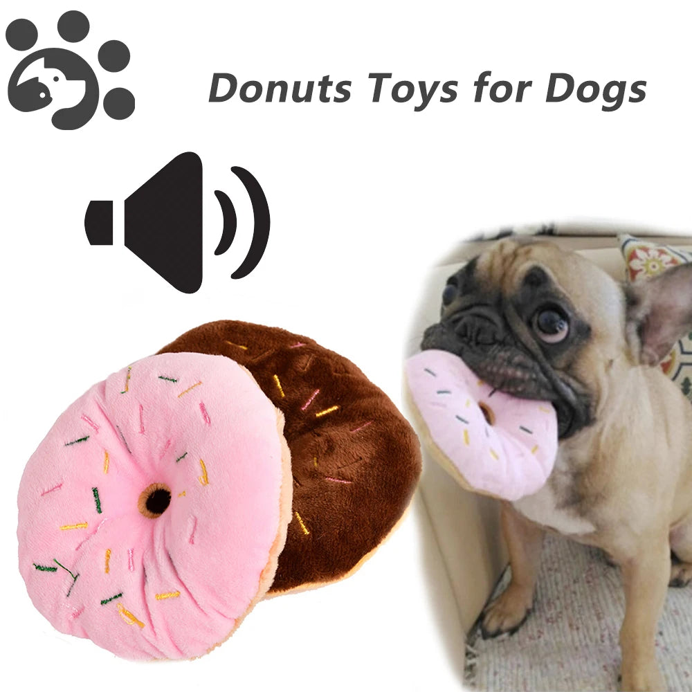 Donuts brinquedos para gatos de estimação cães squeaker brinquedos de pelúcia produtos para cães duráveis brinquedos de rangido para cães pequenos filhote de cachorro produtos para animais de estimação ty0067