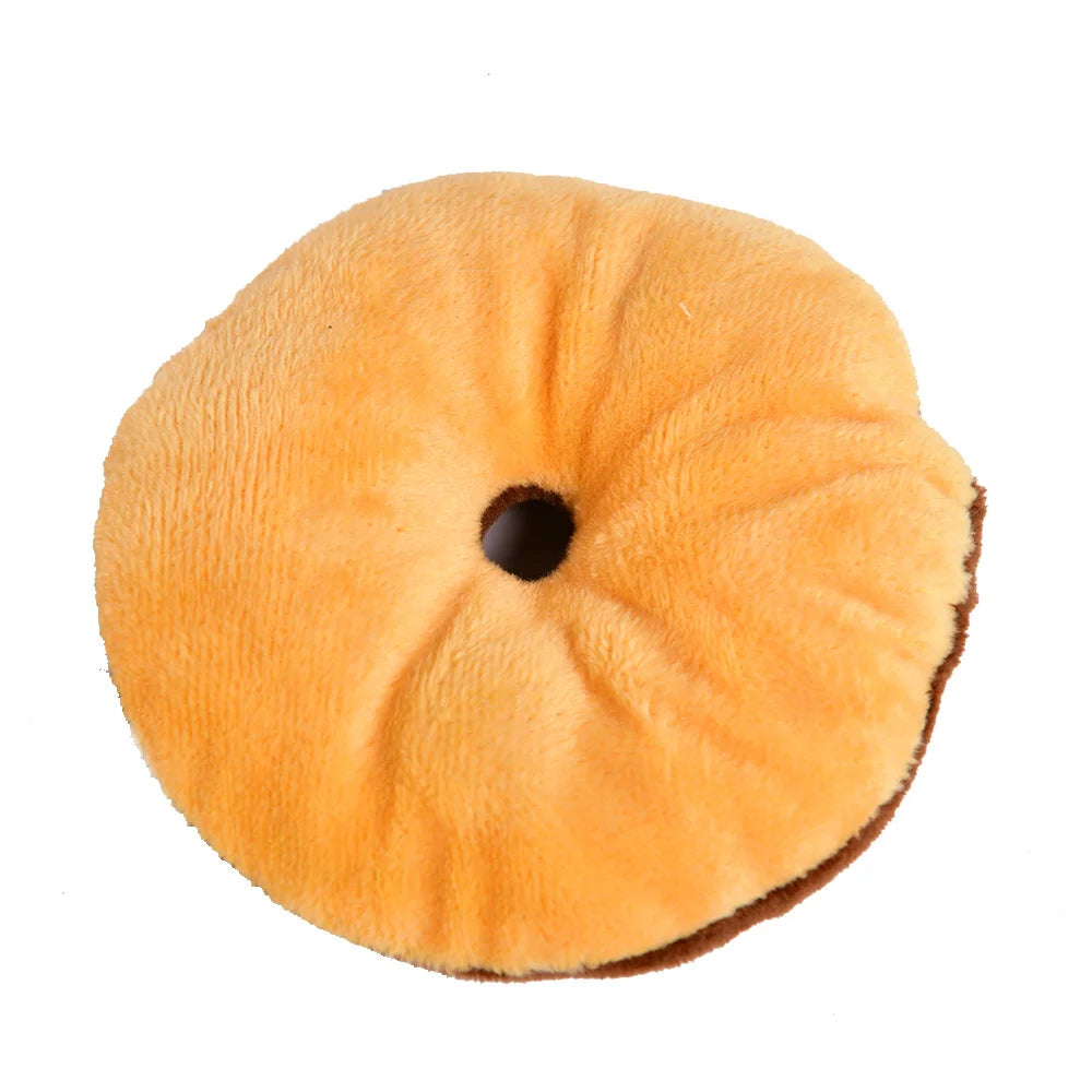 Donuts brinquedos para gatos de estimação cães squeaker brinquedos de pelúcia produtos para cães duráveis brinquedos de rangido para cães pequenos filhote de cachorro produtos para animais de estimação ty0067
