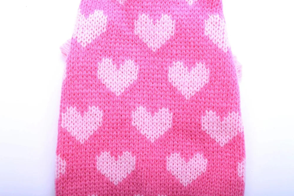 Gato cão camisola com capuz corações padrões jumper pet filhote de cachorro casaco jaqueta roupas quentes para chihuahua yorkie poodle