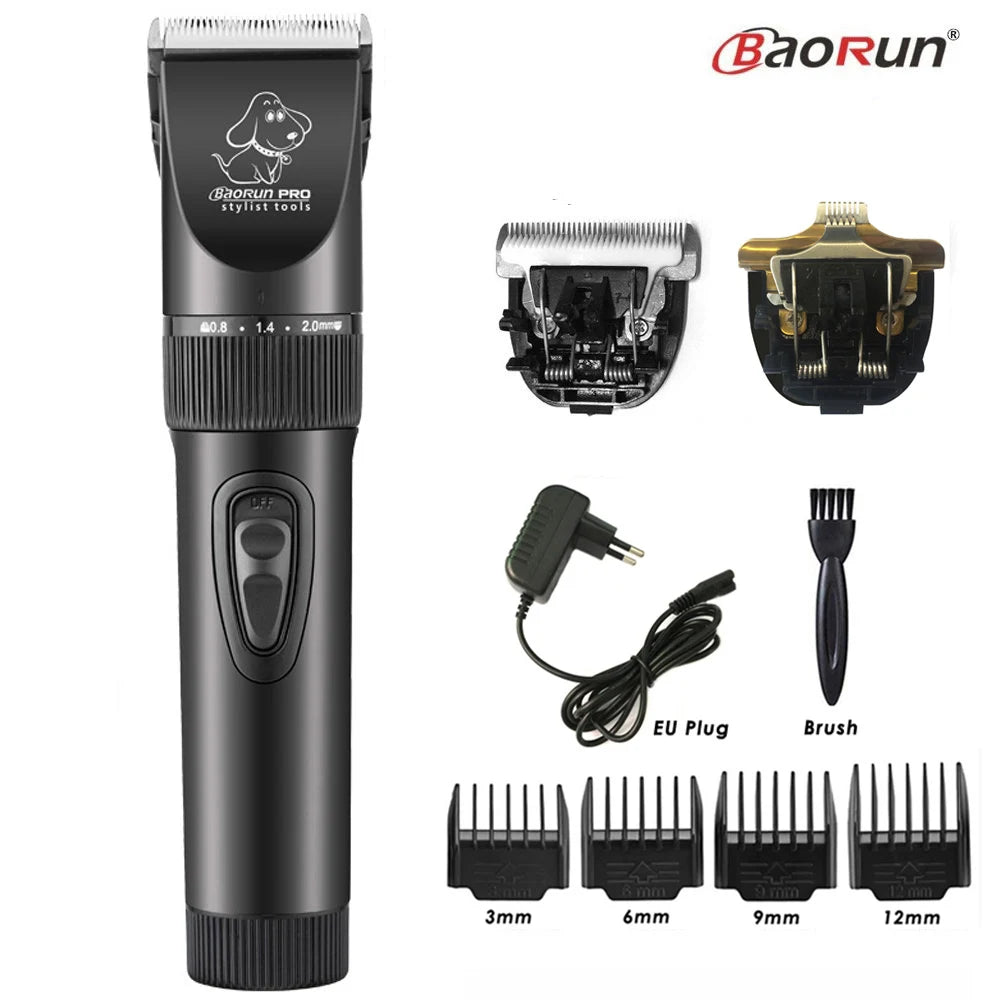 Baorun p6 profissional aparador de pêlos do cão recarregável pet gato aliciamento clipper barbeador cortadores elétricos de baixo ruído máquina de corte de cabelo