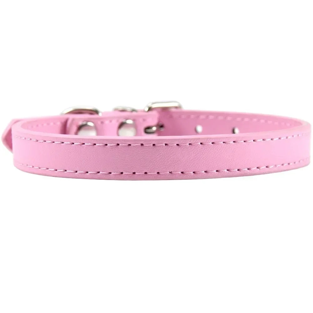 Colar de couro colorido para cachorro, gato e gatinho, colar personalizado com nome, acessórios para animais, arnês