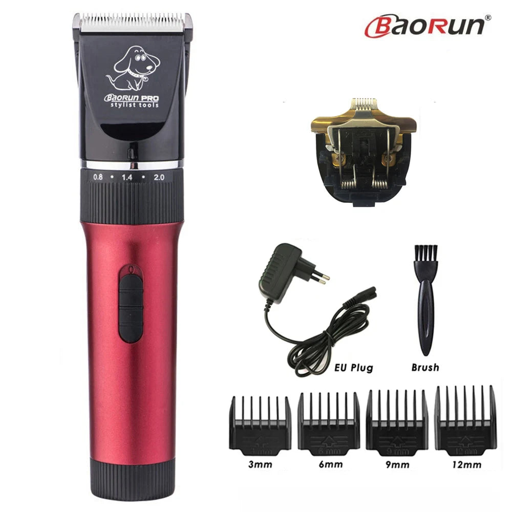 Baorun p6 profissional aparador de pêlos do cão recarregável pet gato aliciamento clipper barbeador cortadores elétricos de baixo ruído máquina de corte de cabelo