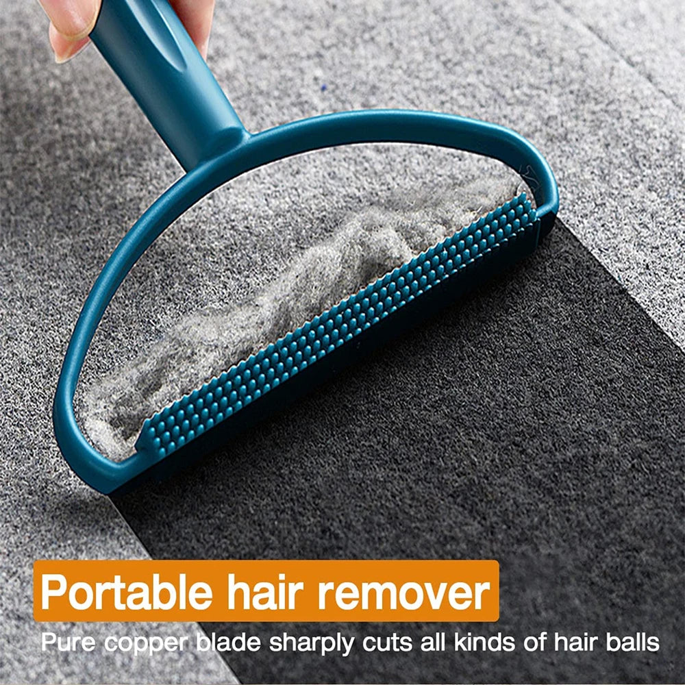 Escova removedora de pelos de animais de estimação, portátil, silicone, dupla face, escova de cabelo de animais de estimação, limpador de lã, ferramenta de escova de limpeza, produtos para animais de estimação