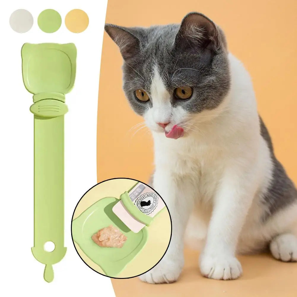 Colher de alimentação para animais de estimação colher de comida gato tira espremedor alimentador dispensador dentro de filhote de cachorro gatinho lanche colher de comida líquida gatinho suprimentos para animais de esti