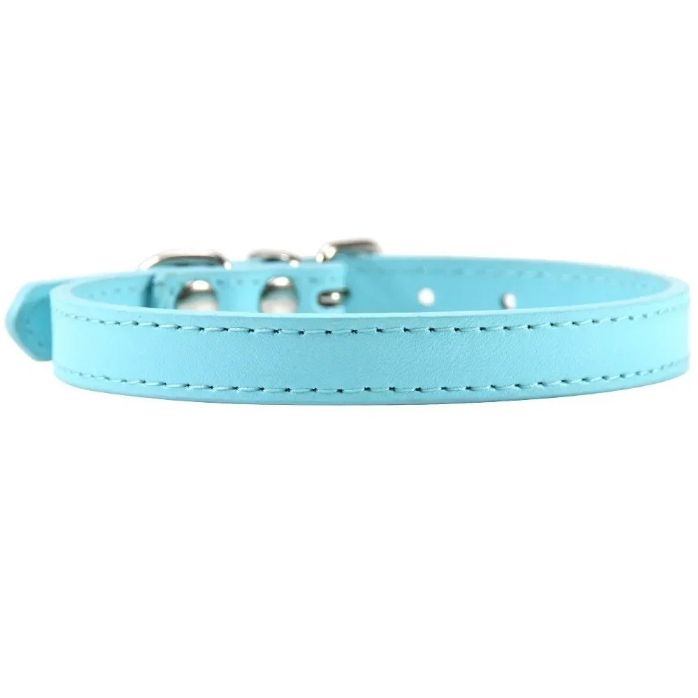 Colar de couro colorido para cachorro, gato e gatinho, colar personalizado com nome, acessórios para animais, arnês