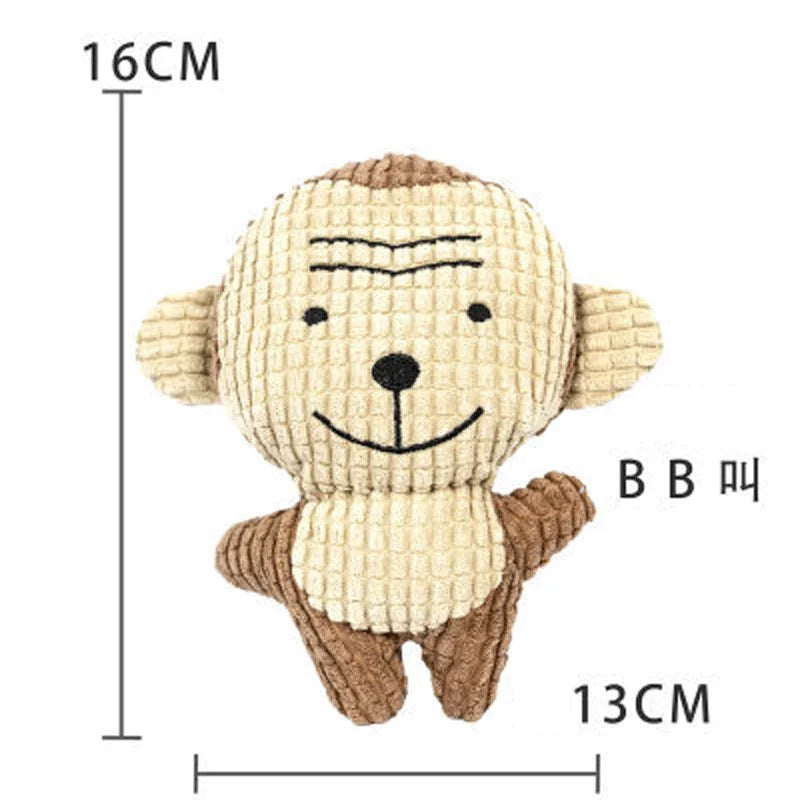 Brinquedo de pelúcia para animais de estimação pequenos e médios, brinquedos interativos engraçados, formato de vaca/marco, suprimentos de brinquedo de mastigar para cães de pelúcia