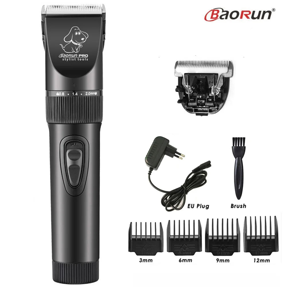 Baorun p6 profissional aparador de pêlos do cão recarregável pet gato aliciamento clipper barbeador cortadores elétricos de baixo ruído máquina de corte de cabelo