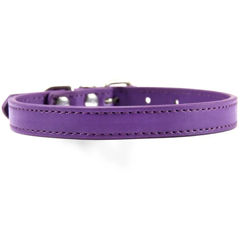 Colar de couro colorido para cachorro, gato e gatinho, colar personalizado com nome, acessórios para animais, arnês