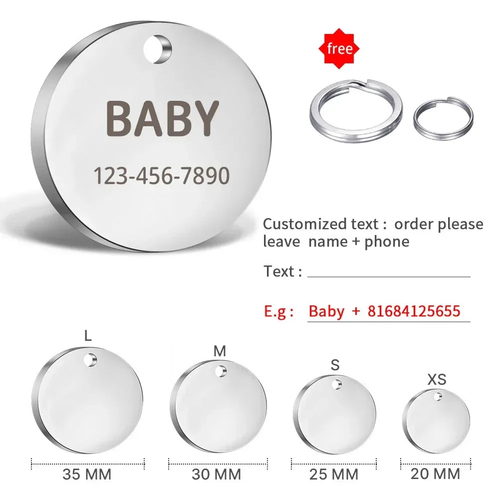 Colar de couro colorido para cachorro, gato e gatinho, colar personalizado com nome, acessórios para animais, arnês