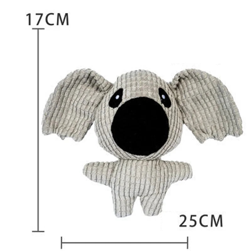 Brinquedo de pelúcia para animais de estimação pequenos e médios, brinquedos interativos engraçados, formato de vaca/marco, suprimentos de brinquedo de mastigar para cães de pelúcia