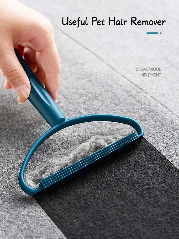 Escova removedora de pelos de animais de estimação, portátil, silicone, dupla face, escova de cabelo de animais de estimação, limpador de lã, ferramenta de escova de limpeza, produtos para animais de estimação