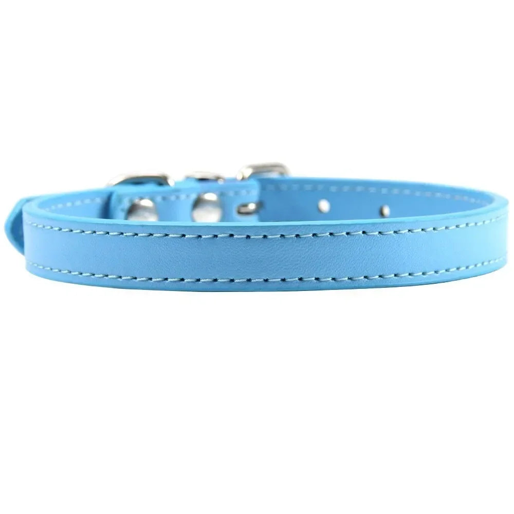 Colar de couro colorido para cachorro, gato e gatinho, colar personalizado com nome, acessórios para animais, arnês