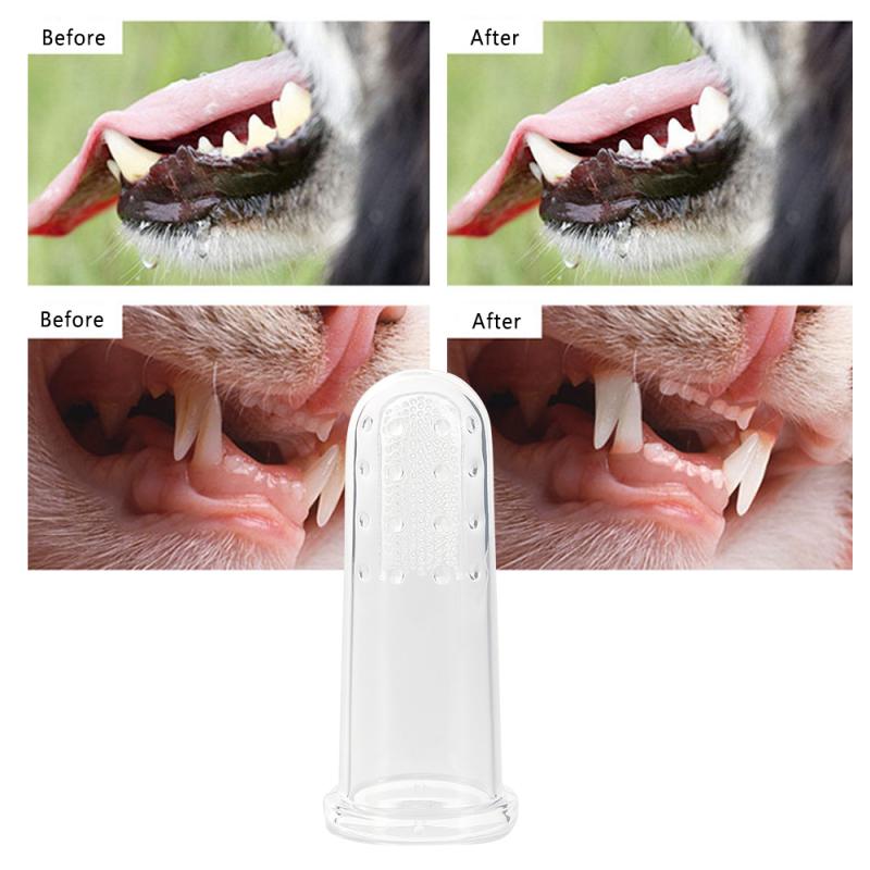 Escova de dentes de silicone para animais de estimação, escova de dentes para cães e gatos, acessórios para limpeza oral de dentes de animais de estimação, além de perros