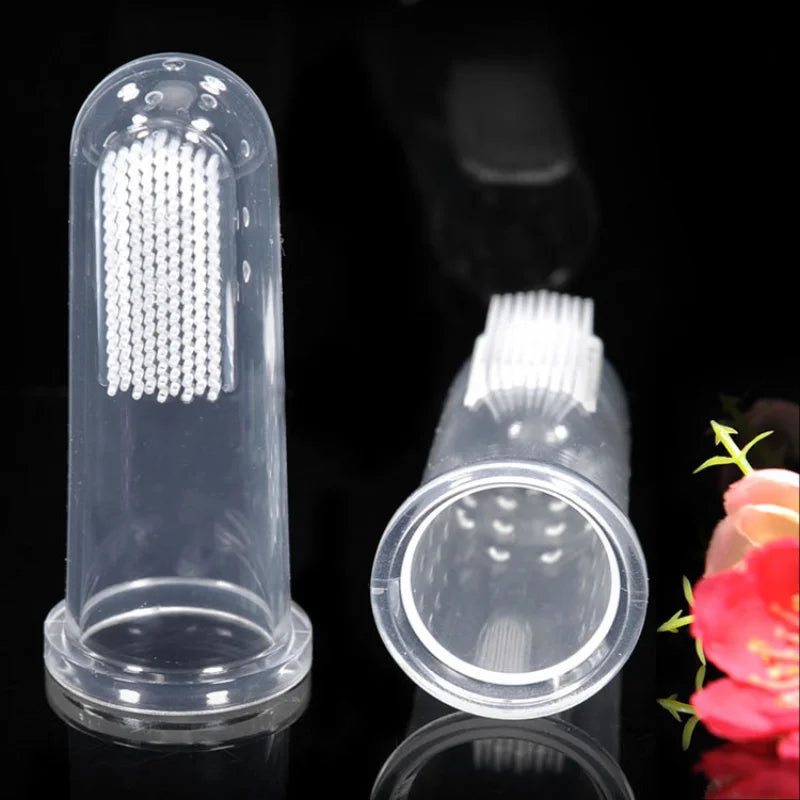 Escova de dentes de silicone para animais de estimação, escova de dentes para cães e gatos, acessórios para limpeza oral de dentes de animais de estimação, além de perros