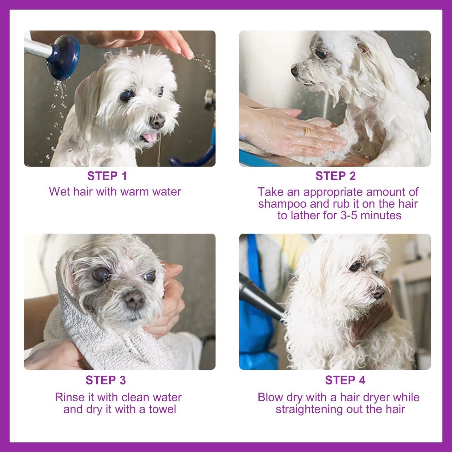 Shampoo para animais de estimação para cães, projetado para remover manchas, cuidar dos cabelos, aliviar a secura e coceira, elimina o odor corporal e nutre