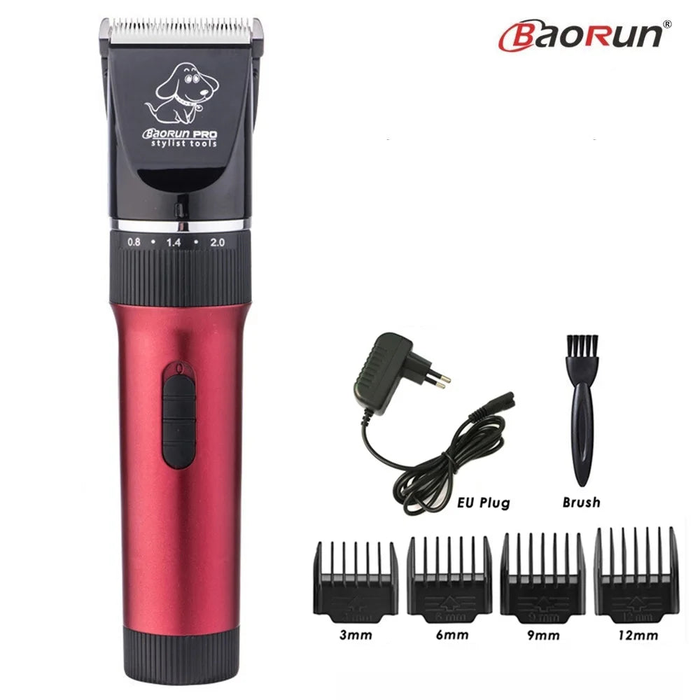 Baorun p6 profissional aparador de pêlos do cão recarregável pet gato aliciamento clipper barbeador cortadores elétricos de baixo ruído máquina de corte de cabelo