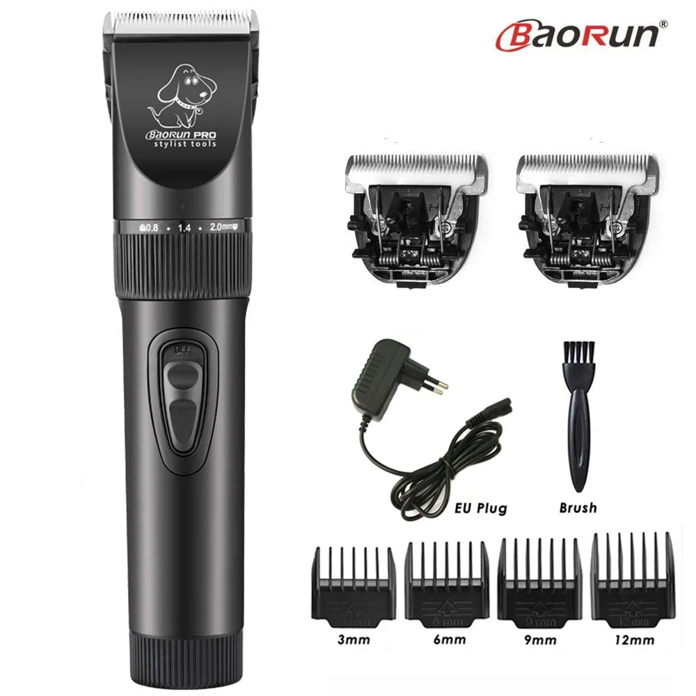 Baorun p6 profissional aparador de pêlos do cão recarregável pet gato aliciamento clipper barbeador cortadores elétricos de baixo ruído máquina de corte de cabelo