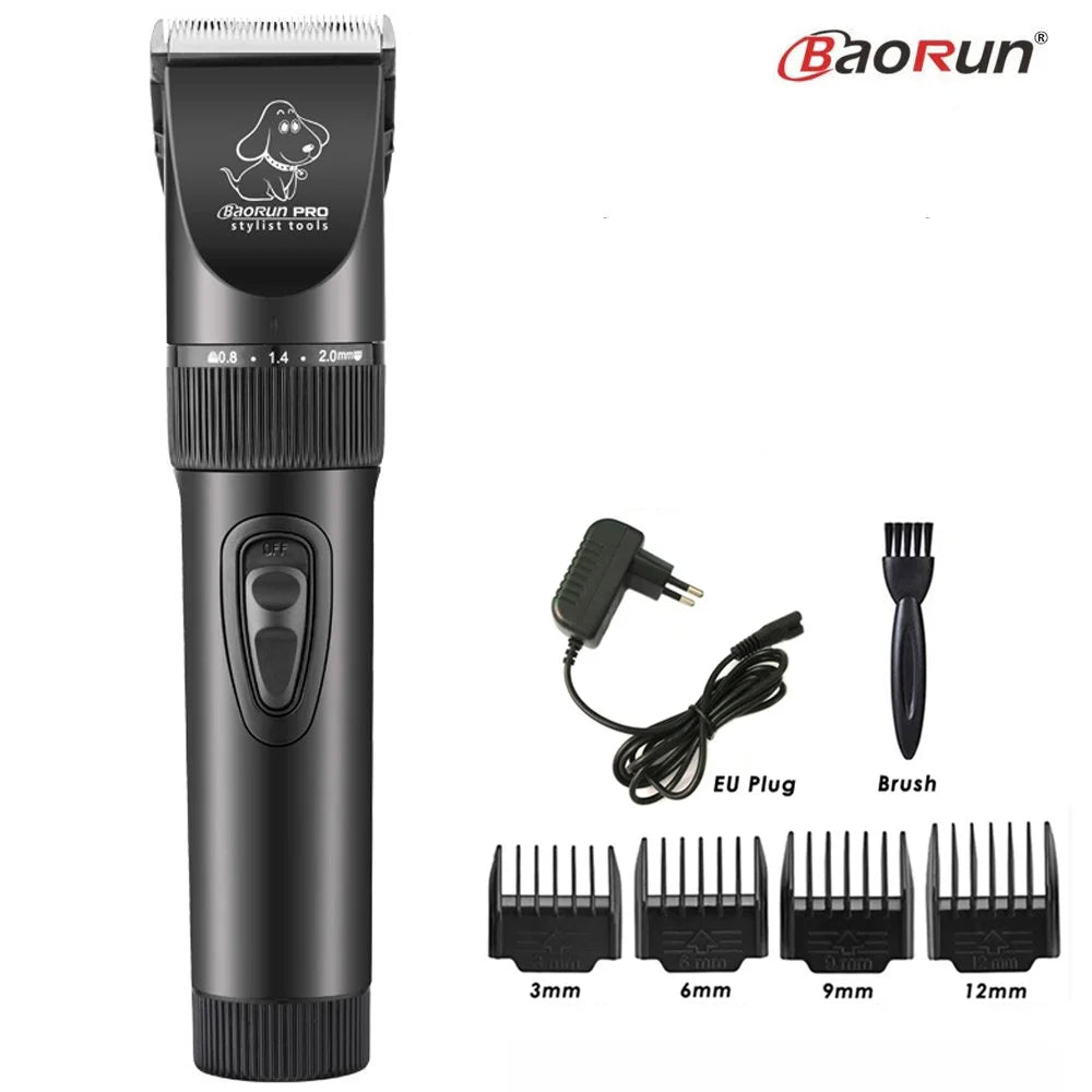 Baorun p6 profissional aparador de pêlos do cão recarregável pet gato aliciamento clipper barbeador cortadores elétricos de baixo ruído máquina de corte de cabelo