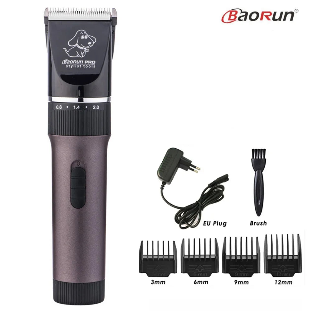 Baorun p6 profissional aparador de pêlos do cão recarregável pet gato aliciamento clipper barbeador cortadores elétricos de baixo ruído máquina de corte de cabelo