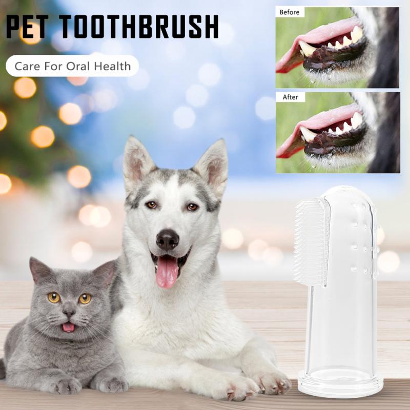Escova de dentes de silicone para animais de estimação, escova de dentes para cães e gatos, acessórios para limpeza oral de dentes de animais de estimação, além de perros