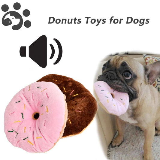 Donuts brinquedos para gatos de estimação cães squeaker brinquedos de pelúcia produtos para cães duráveis brinquedos de rangido para cães pequenos filhote de cachorro produtos para animais de estimação ty0067