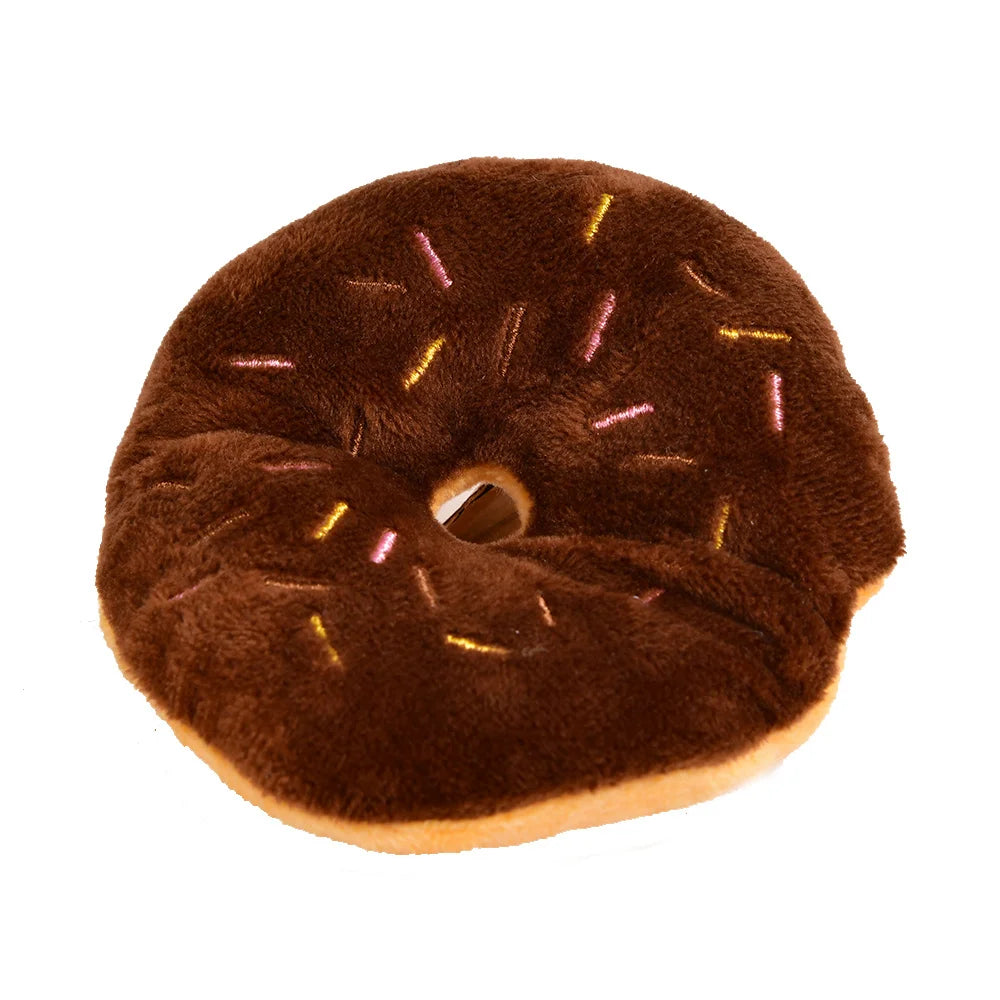 Donuts brinquedos para gatos de estimação cães squeaker brinquedos de pelúcia produtos para cães duráveis brinquedos de rangido para cães pequenos filhote de cachorro produtos para animais de estimação ty0067