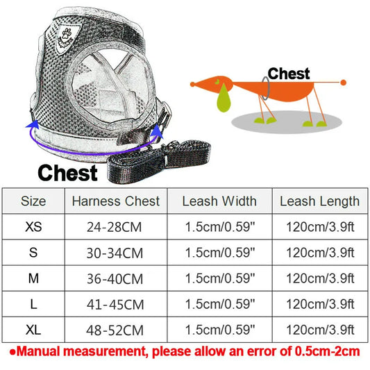 Conjunto Refletivo Cat Harness and Leash, Malha de Nylon, Gatinho, Cachorro, Colete De Cães, Leads De Arnês, Roupa De Animais Para Cães Pequenos, Yorkies, Pug