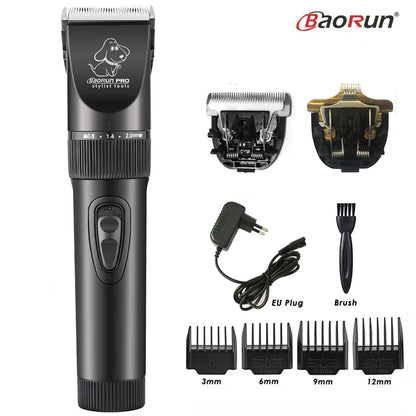 Baorun p6 profissional aparador de pêlos do cão recarregável pet gato aliciamento clipper barbeador cortadores elétricos de baixo ruído máquina de corte de cabelo
