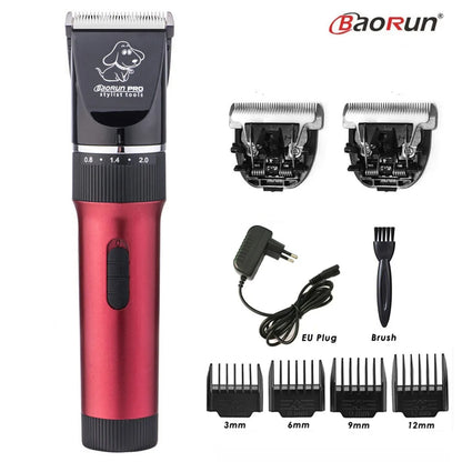 Baorun p6 profissional aparador de pêlos do cão recarregável pet gato aliciamento clipper barbeador cortadores elétricos de baixo ruído máquina de corte de cabelo