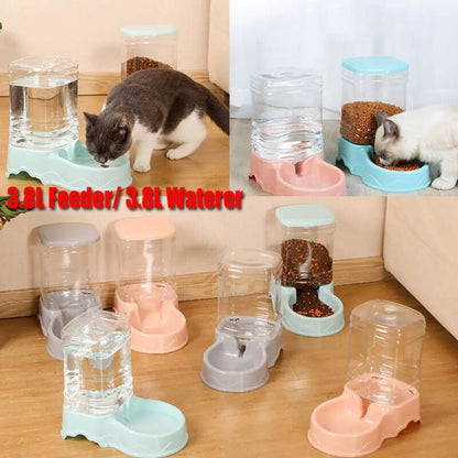 Pote ração e água inteligente para animais de estimação Pet Water Fountain Drinking Bowl Alimentador automático 3,8 litros