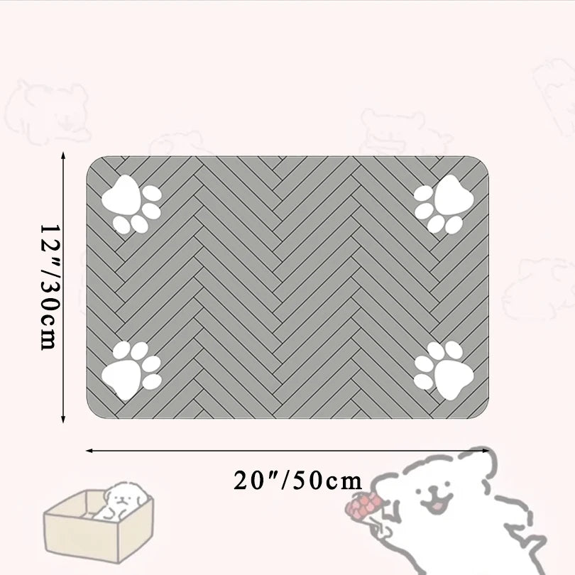 Tapete de alimentação para animais de estimação - Placemat absorvente para animais de estimação para tigela de comida e água, com suporte de borracha à prova d'água, tapete de água de secagem rápida para cães e ga