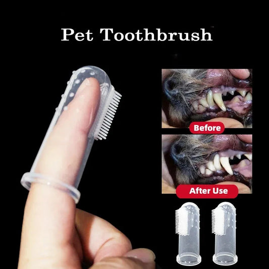 Escova de dentes de silicone para animais de estimação, escova de dentes para cães e gatos, acessórios para limpeza oral de dentes de animais de estimação, além de perros