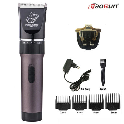 Baorun p6 profissional aparador de pêlos do cão recarregável pet gato aliciamento clipper barbeador cortadores elétricos de baixo ruído máquina de corte de cabelo