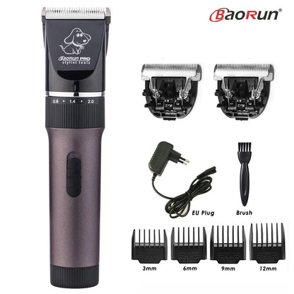 Baorun p6 profissional aparador de pêlos do cão recarregável pet gato aliciamento clipper barbeador cortadores elétricos de baixo ruído máquina de corte de cabelo