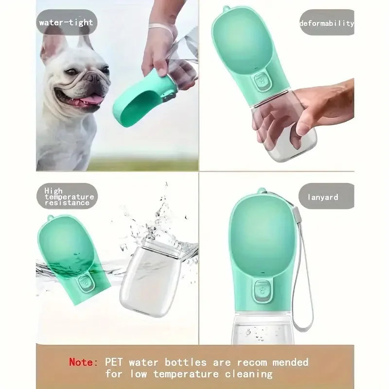 Garrafa de água portátil para viagem de animais de estimação, tigela para cães pequenos e grandes, durável, caminhada ao ar livre, filhote de cachorro, gato, produtos para beber, 300ml