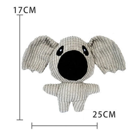 Brinquedo de pelúcia para animais de estimação pequenos e médios, brinquedos interativos engraçados, formato de vaca/marco, suprimentos de brinquedo de mastigar para cães de pelúcia