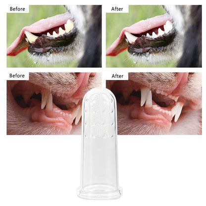 Escova de dentes de silicone para animais de estimação, escova de dentes para cães e gatos, acessórios para limpeza oral de dentes de animais de estimação, além de perros