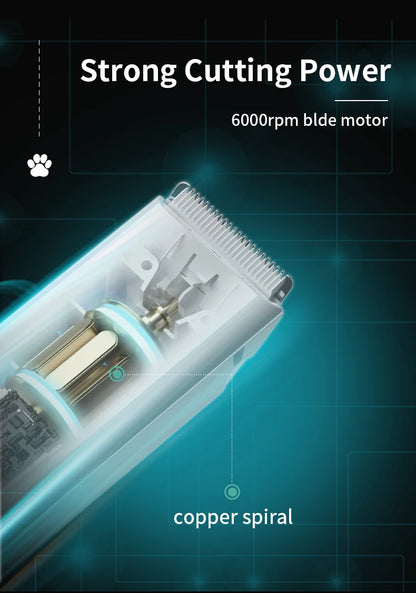 Hospital de aliciamento de animais de estimação para cães e gatos, tesoura elétrica de baixo ruído, elétrica à prova d'água, barbear profissional sem fio