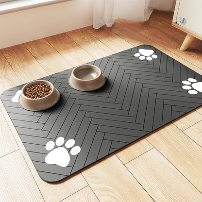Tapete de alimentação para animais de estimação - Placemat absorvente para animais de estimação para tigela de comida e água, com suporte de borracha à prova d'água, tapete de água de secagem rápida para cães e ga