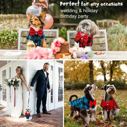 Vestido de casamento para animal de estimação, terno de camisa, pelúcia, bichon, festa de aniversário, suprimentos de roupas, pequeno, médio, grande, primavera, verão, outono