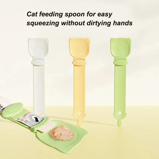 Colher de alimentação para animais de estimação colher de comida gato tira espremedor alimentador dispensador dentro de filhote de cachorro gatinho lanche colher de comida líquida gatinho suprimentos para animais de esti